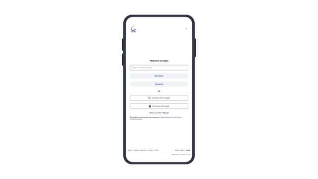 Login screen
