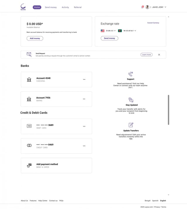 Settings screen